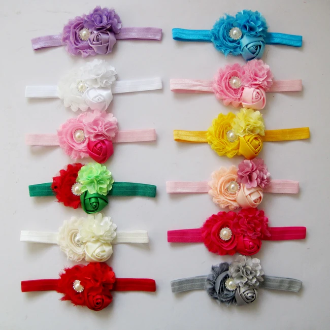 Детский ободок с цветными цветами модный бриллиантами и жемчугом детский