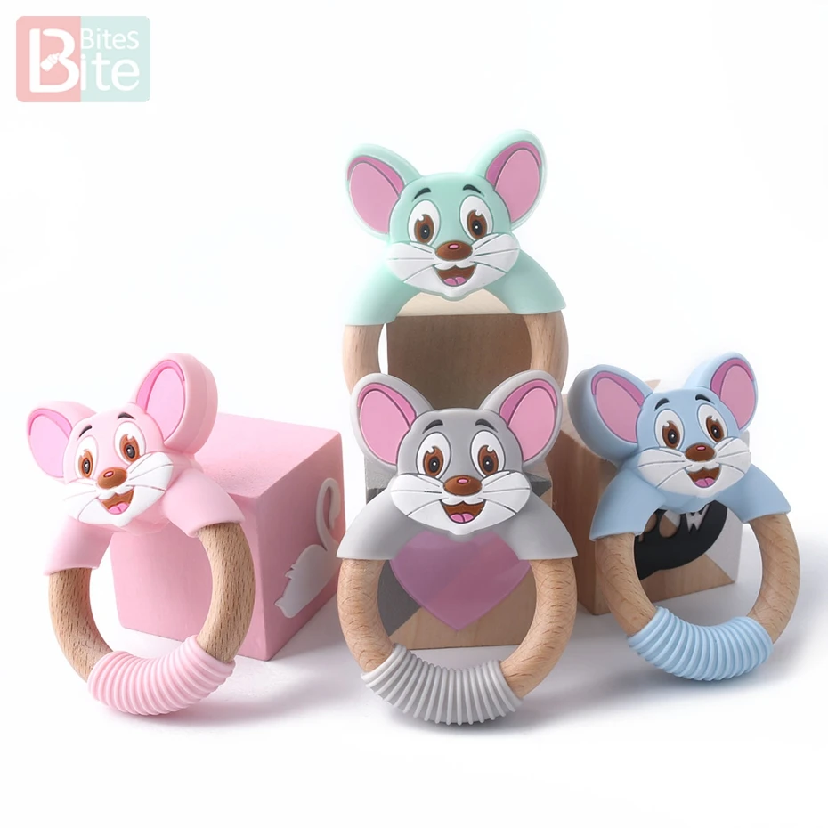 Bite Bites 1 шт. силиконовое кольцо для прорезывания зубов мышкой детские товары из