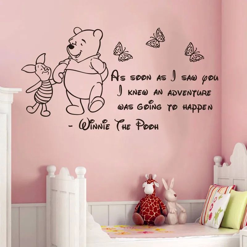 

New design Winnie The Pooh Wall Stickers Baby Wall Stickers home decoration Girls Boys Bedroom Decor Wall Decals Kids Wall Decal