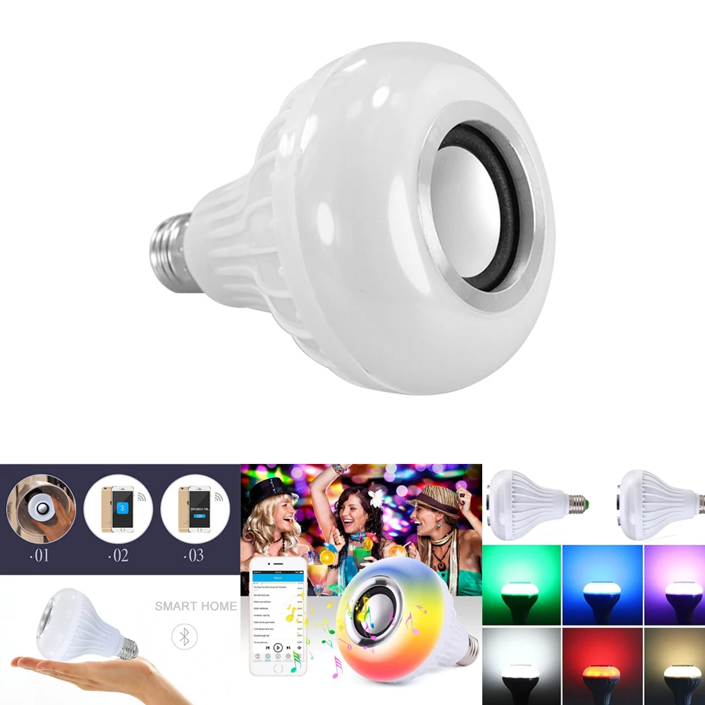 LED RGB Цвет лампы светильник E27 110V 220V Bluetooth Управление Smart музыкальные лампочки