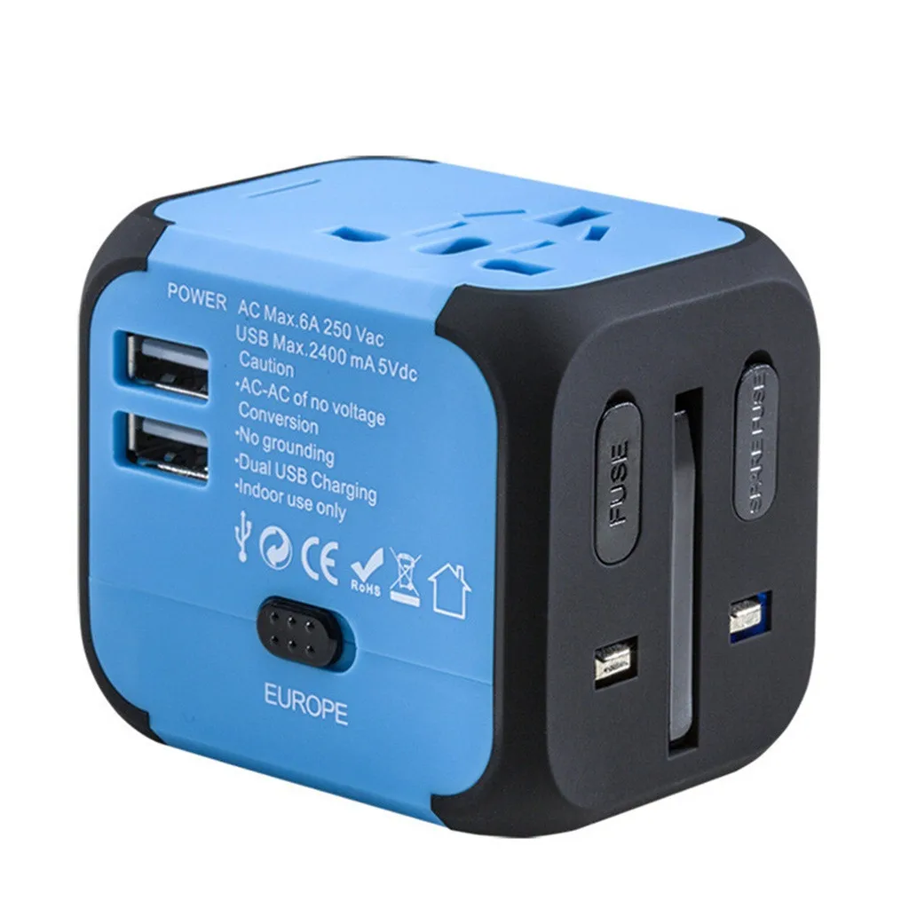 Универсальная розетка и вилка с двумя usb разъемами для путешествий