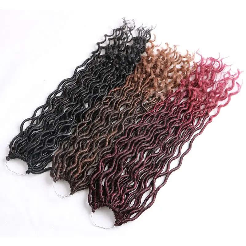 Роскошные для плетения 2" Богиня искусственные дреды Locs крючком косы мягкие натуральные синтетические волосы для наращивания 24 подставки/упаковка