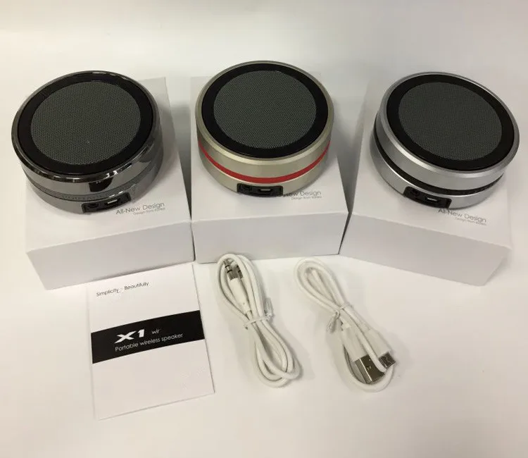 X1 Портативный беспроводной Bluetooth Динамик Металл стерео Super Bass Колонка маленький