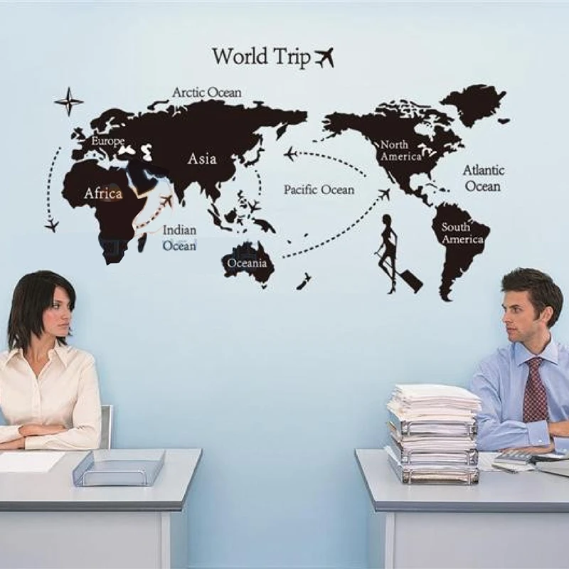 

Creative DIY World Trip MAP Removable Vinyl ART Wall Sticker Decal Mural Decor NEW