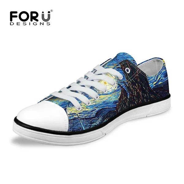FORUDESIGNS/Модная женская парусиновая обувь с низким берцем; классическая женская Вулканизированная обувь с цветочным узором; женская повседневная обувь; женские кроссовки - Цвет: H2352AP