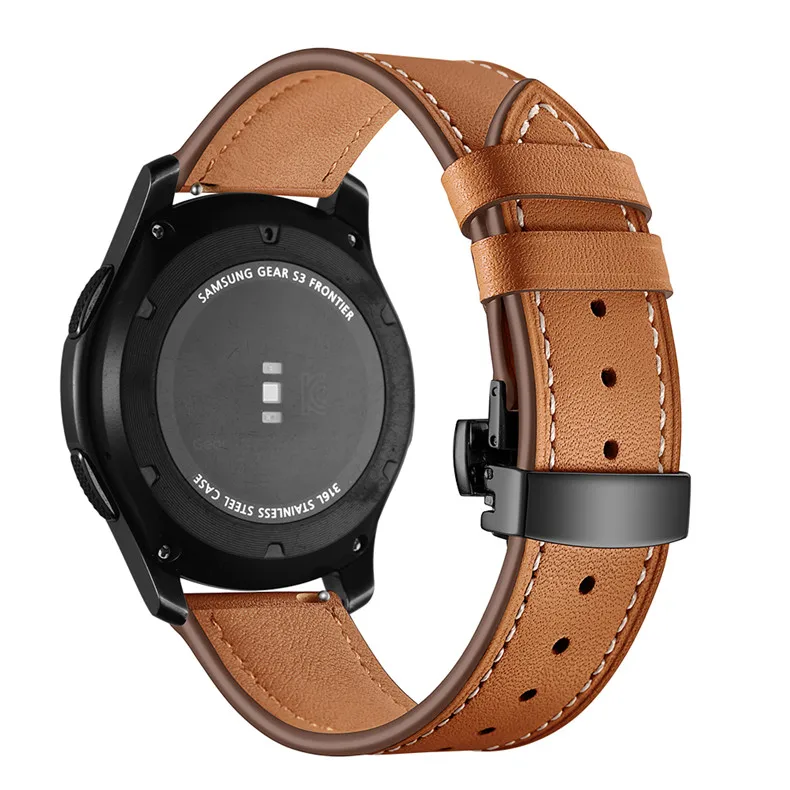 Кожаный ремешок для часов samsung gear S3 Frontier/Classic Galaxy 46 мм ремешок Бабочка Пряжка 22 мм ремешок для замены запястья
