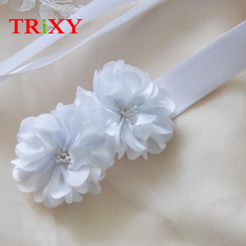 TRiXY S342 W Романтические цветы Свадебные ремни Реальные образцы пятно красивые