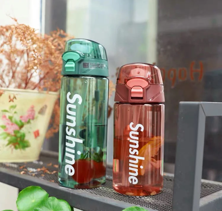 Sunshine бутылка для воды BPA бесплатно ЕС Сертификация спортивный для напитков Портативный силикагель соломы Тритан материал взрослые дети спортивные бутылки