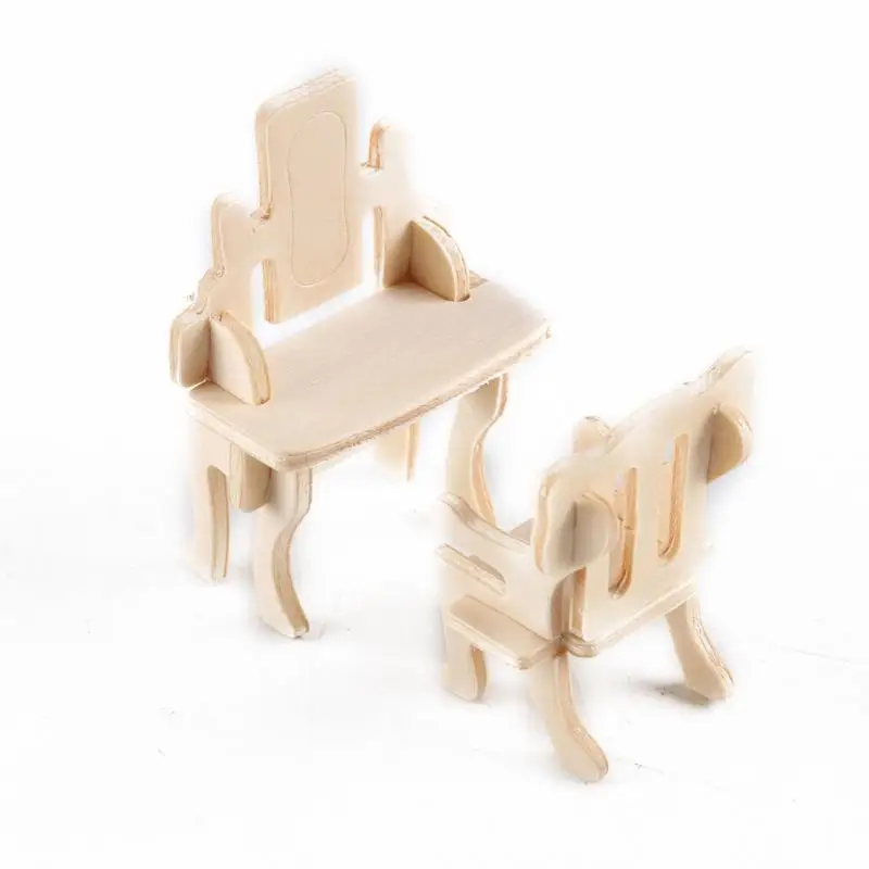 34 шт./компл. подарки мини мебель 3D дом Винтаж игрушки куклы DIY деревянная игрушка кукольный домик мебель