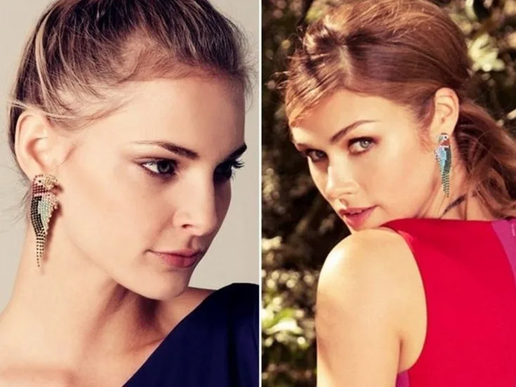 Exaggerated Jewelry Retro Color Luxury Full Rhinestone Parrot Earrings for Women Crystal Tassel Stud Earring Accessories | Украшения и
