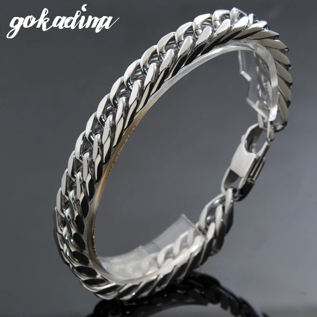 Мужской браслет Gokadima модный Рождественский подарок 22 см10 мм из нержавеющей стали