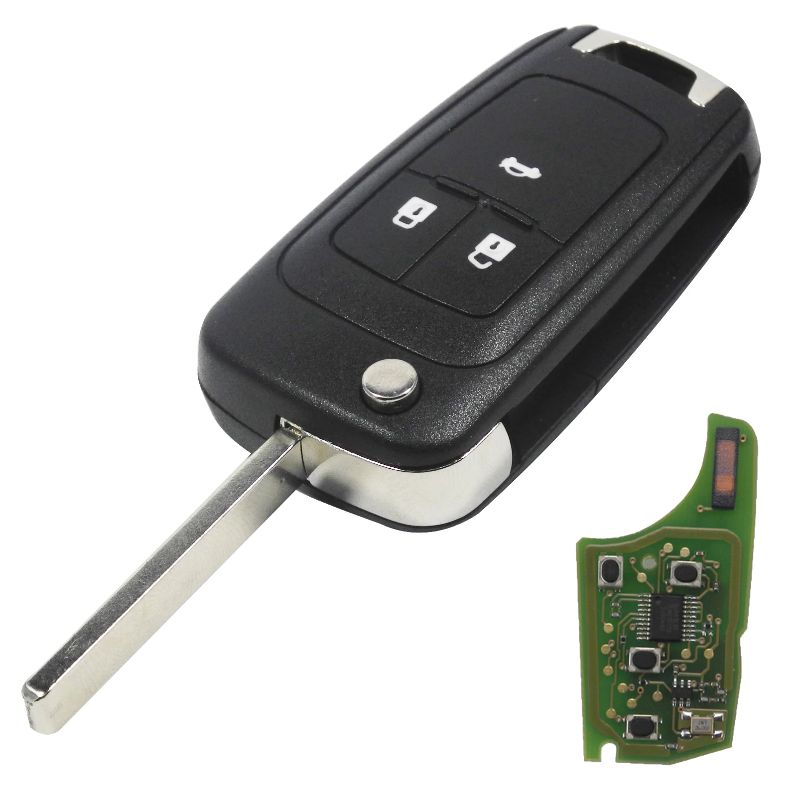 3 Кнопки Jingyuqin 2/3/4/5 кнопки дистанционного ключа автомобиля DIY для OPEL/VAUXHALL Astra J Corsa E Insignia Zafira C 2009- 315/433 МГц PCF7937E - Количество кнопок: 3 Кнопки