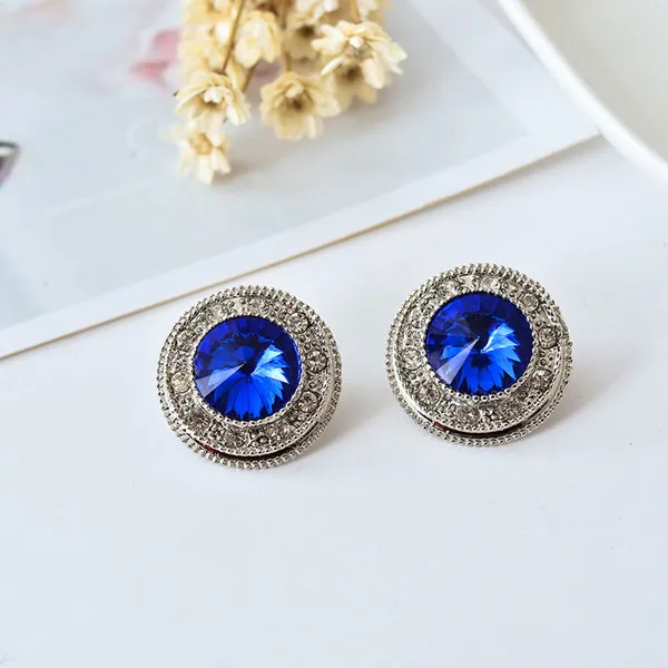 Round Cute Girl Crystal Glass Ear Clip Without Piercing Earrings Jewelry | Украшения и аксессуары