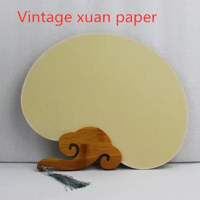 vintage ruyi Взрослый DIY пустой китайский веер Утолщаются Двойной бумаги Xuan декоративный ручной вентилятор традиционное ремесло бамбуковая Ручка Вентилятор - Цвет: vintage ruyi