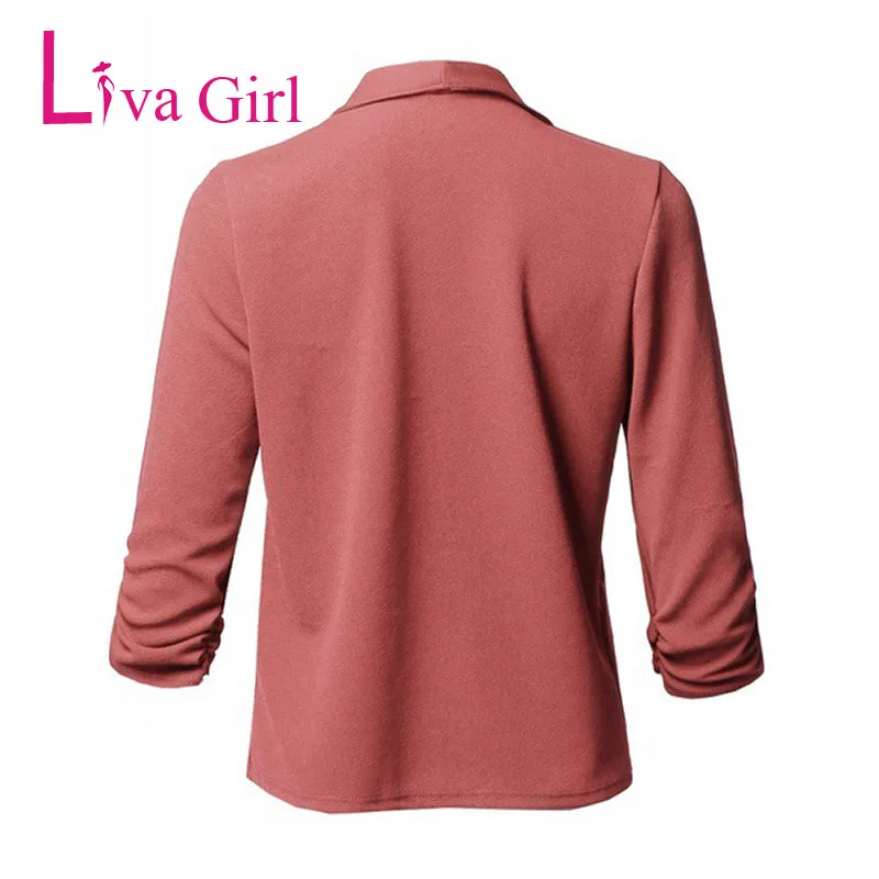 Женский офисный блейзер с драпировкой LIVA GIRL весна осень Женские рабочие пальто