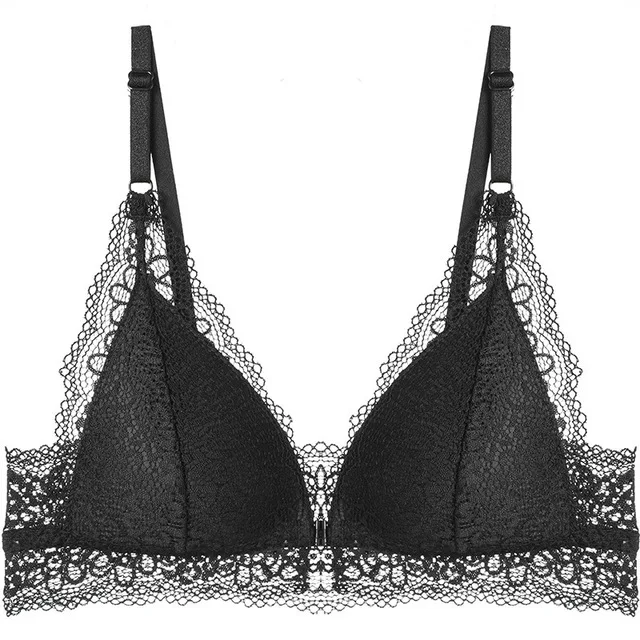 fenni-black Queenral сексуальный кружевной бюстгальтер отжимать Bralette бюстгальтеры для женщин спереди застежка бюстгальтер без косточек дышащий без спинки женское нижнее белье бюстгальтеры - Цвет: fenni-black