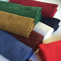 Cotton/Linen Double-sided Jacquard DARK GREEN NAVY BLUE MUSTARD YELLOW RED WHITE FUCHSIA Fabric for Apparel Dress Craft Handwork