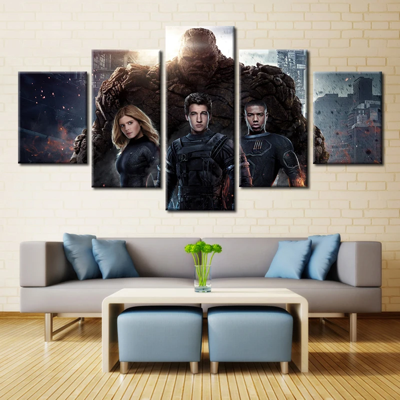 5 Панель современный дом Книги по искусству стен HD картина холст спандекса