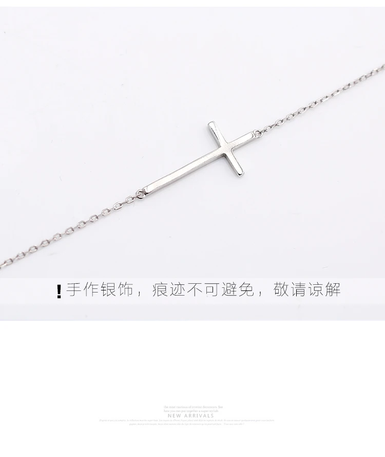 Bijoux Мода 925 серебро длинный крест ожерелье s для женщин эффектное колье свадебное ожерелье девушки вечерние подарок