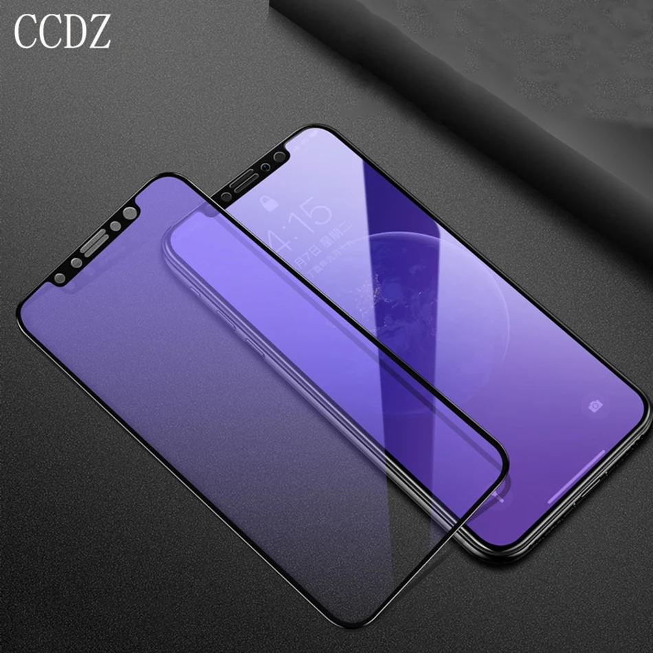 CCDZ для iPhone X 6 S плюс 7 8 анти синий свет мягкий край закаленное Стекло Экран