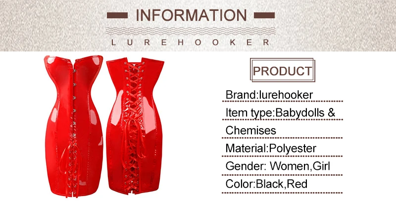 Сексуальное белье Lurehooker,, ПВХ кожа, готический корсет, Порно платье размера плюс, Эротическое нижнее белье, обтягивающее, для хип-клуба, сексуальный костюм