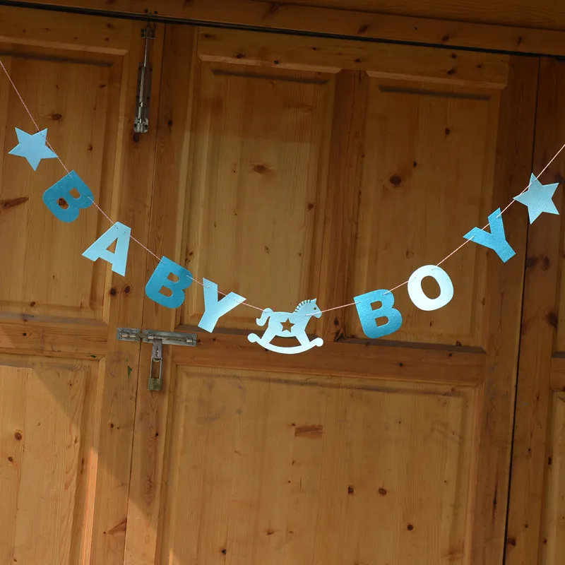 Бумага его мальчик девочка Bunting Baby Душ Баннер гирлянды украшение на день рождения