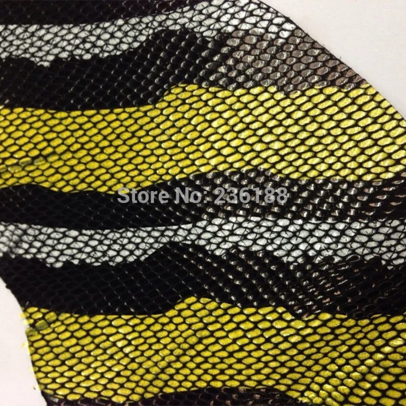 

Exclusive Coated Genuine Goat Leather Fabric with Snake Pattern,Yellow/blue,Free Shipping