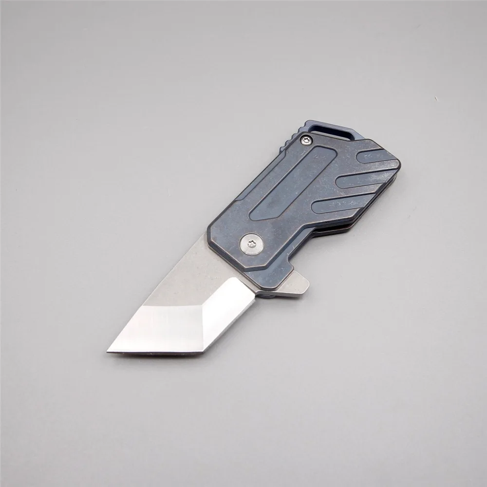 SQ-TD1-2 Edc 60 нож HRC stonewash тактический быстрый флип складной мини карманный d2 60 лезвие HRC титановые ножи для кемпинга нож для выживания - Цвет: SQ-TD1-2