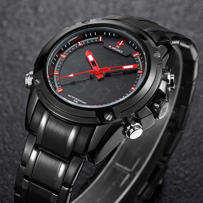 NAVIFORCE часы Мужские лучший бренд класса люкс цифровые аналоговые спортивные наручные часы военные из нержавеющей стали мужские часы Relogio Masculino