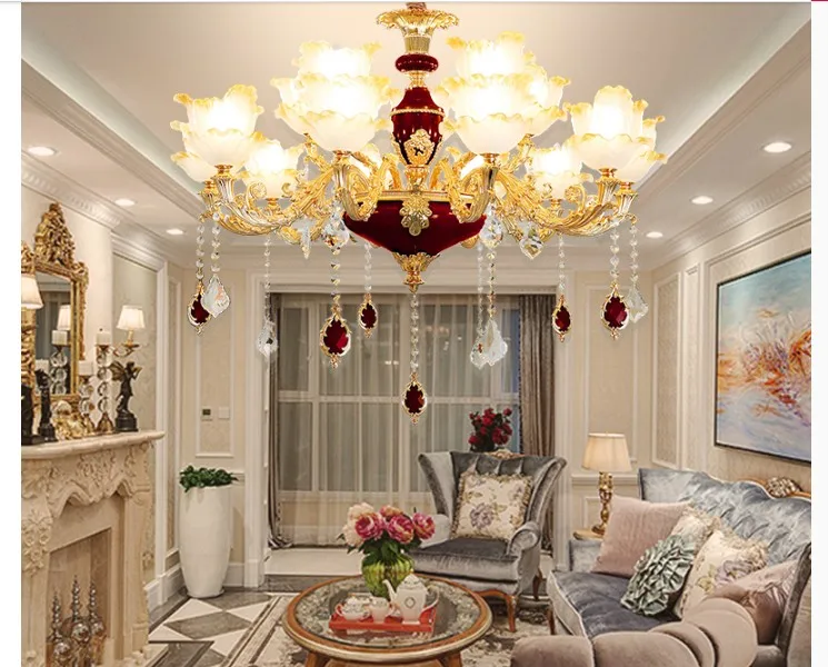 

Free Shipping French Crystal Chandelier Modern Lamp Villa Living Room Bedroom Dining Lamp European Style Retro Garden Chandelier