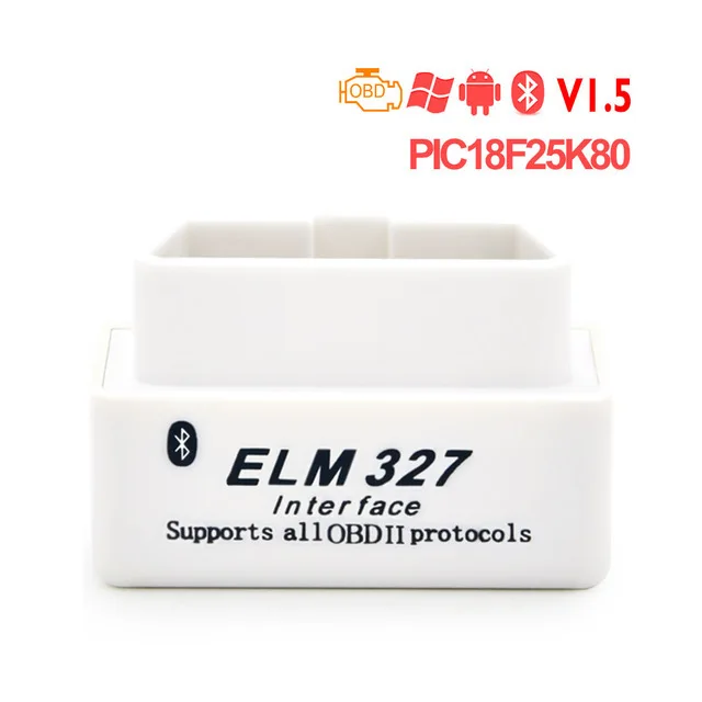 Grey PIC18F25K80 чип супер мини OBD2 ELM327 V1.5 Bluetooth диагностический инструмент v 1,5 obd2elm 327 работает на Android Крутящий момент PIC код ридер - Цвет: Grey