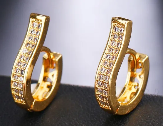 gold Emmaya,, роскошные серебряные золотые серьги, циркониевые серьги-гвоздики, женские классические свадебные серьги - Окраска металла: gold