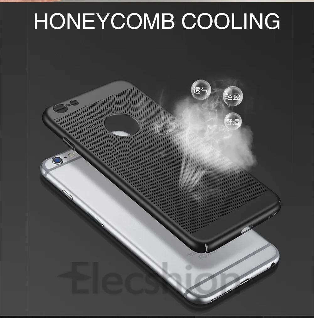 Полуобернутый ультра тонкий чехол для телефона для iPhone X 7 6 6S 8 Plus XS MAX XR 5 5S SE PC полый теплоотвод задняя крышка чехол