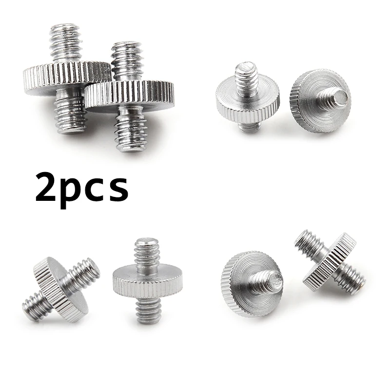 

2PCS 1/4" 1/4" Male To 1/4" Male Threaded Screw Adapter Threaded Screw Photo Accessories