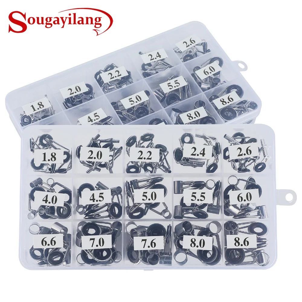Sougayilang 75 шт./кор. телескопическая направляющая для рыболовной удочки Совет Ремкомплект стержень глаз кольца направляющая для рыболовной удочки рыболовные снасти