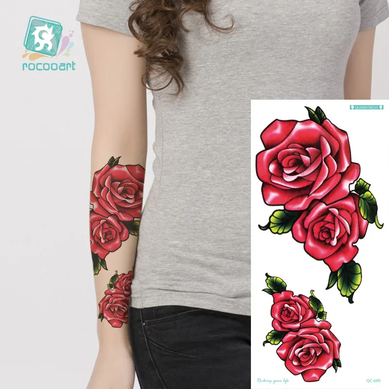 QC699 24 стиля, сексуальные женские цветы, тампуары, татуировки, водостойкие, роза, пион, лотос, персик, татуировки, боди-арт, фальшивые татуировки - Цвет: QC699