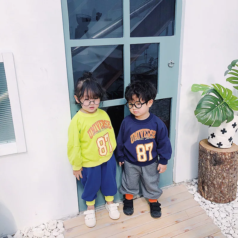 Осенние хлопковые толстовки с буквенным принтом Повседневные длинными рукавами