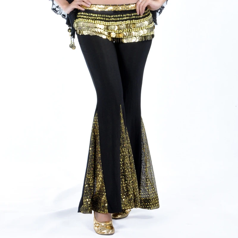 Костюм для танца живота длинные брюки годе с блестками тренировочная