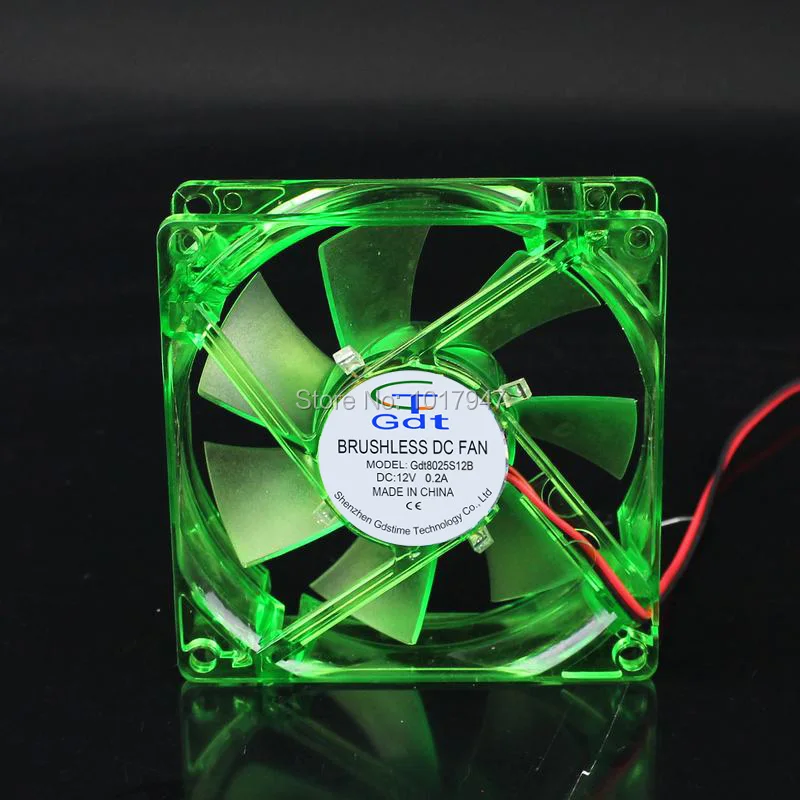 2 шт. в партии Gdstime зеленый LED PC чехол для компьютера DC 12V Бесщеточный Охлаждающий