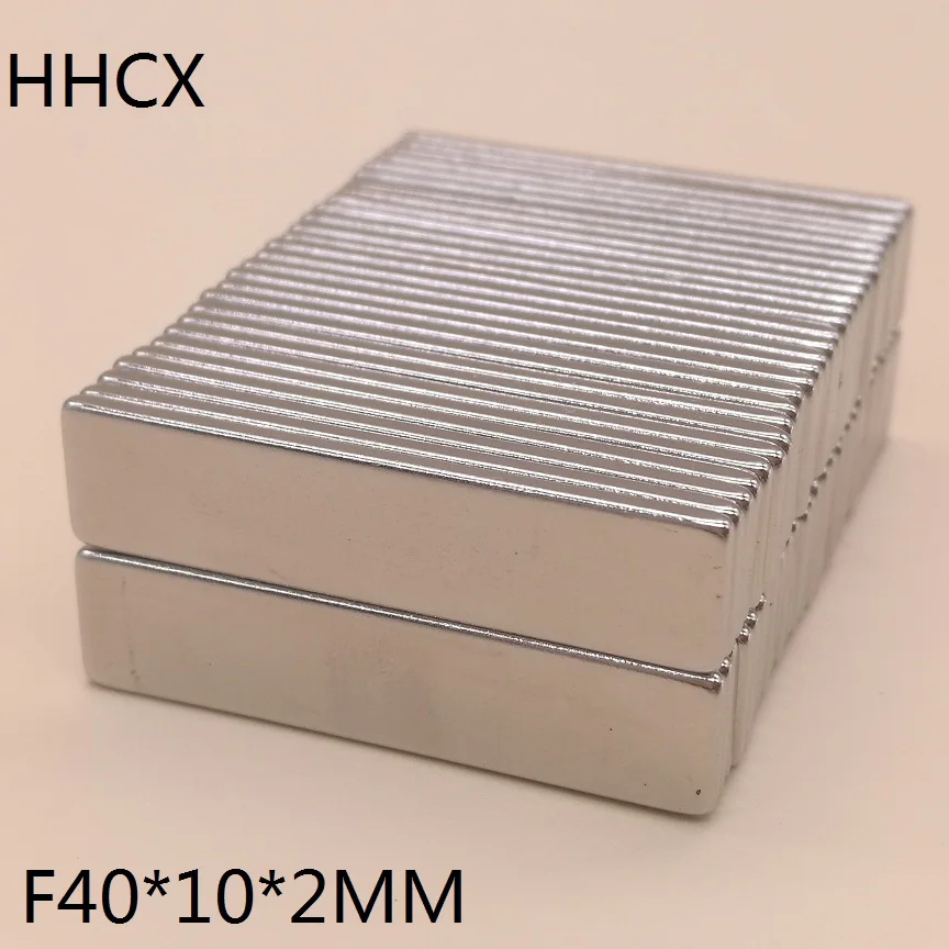 5 шт./лот магнит 40x10x2 N38 сильный квадратный NdFeB редкоземельный 40*10*2 неодимовые