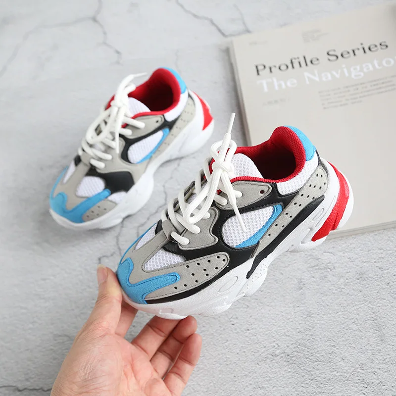 2021 Boys Girls Lace-Up Sneakers Baby/Toddler/Little/Big Kid Sport School Trainers Children Clunky Brand Casual Fashion Shoes | Детская