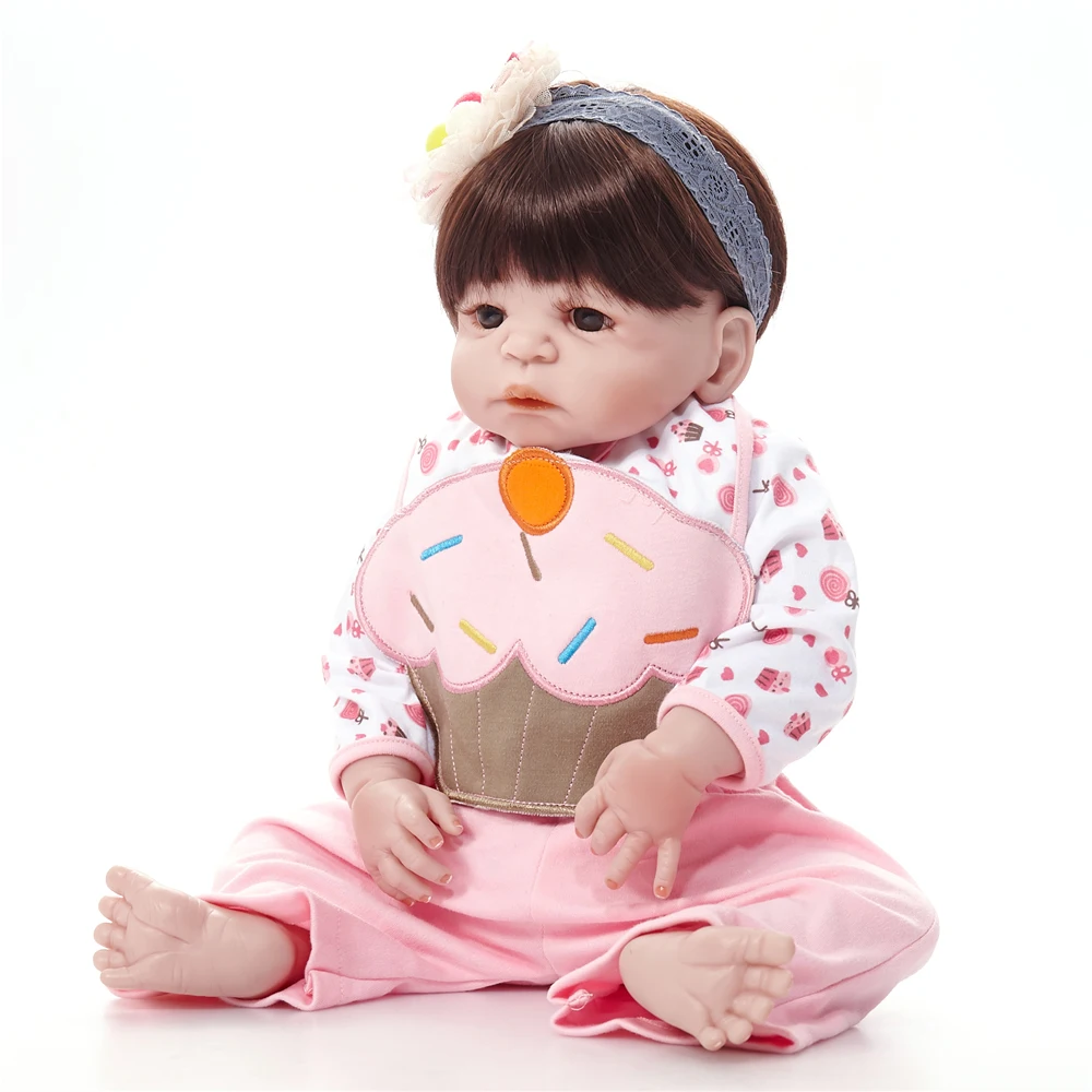 55 см полностью виниловая силиконовая кукла-реборн новорожденный младенец