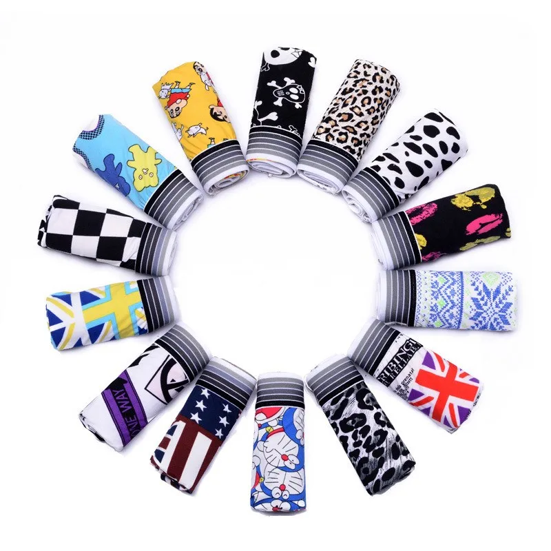 3 шт. мужские сексуальные короткие трусы-боксеры с мешочком 17 стилей принтом