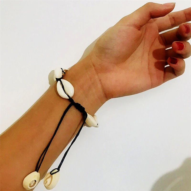 Trendy Real Cowrie Shell Rope Bracelet Woman Handmade Adjustable Boho Jewelry Accessory Bijoux for Christmas Gift Lover | Украшения и