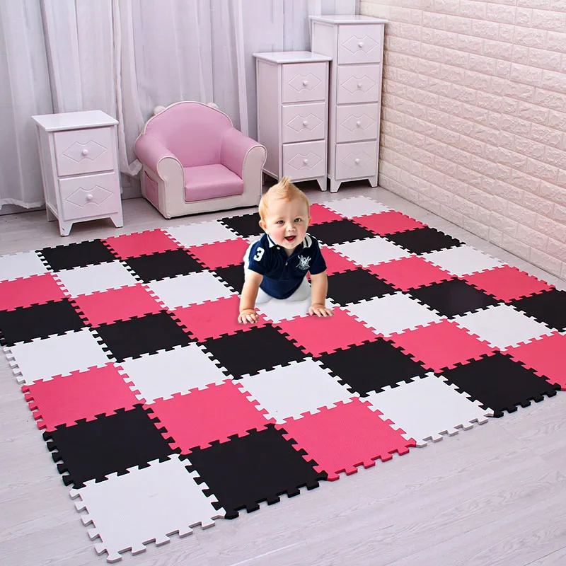 

meiqicool baby EVA Foam Play Puzzle Mat/ 18 or 24/lot Interlocking Exercise Tiles Floor Carpet Rug for Kid,Each 30cmX30cm,1cm