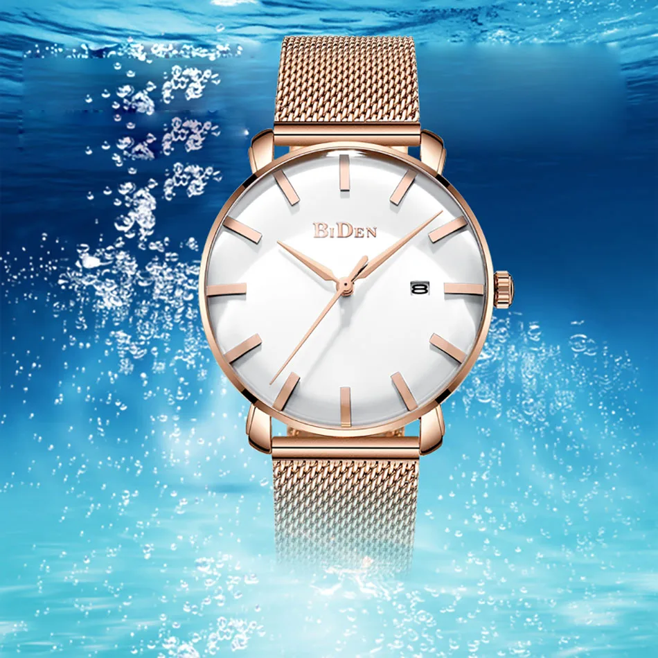 Бренд Biden мужские наручные часы с кристальным циферблатом Кварцевые