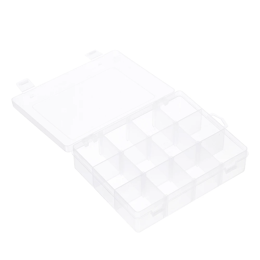 Fishing Box Transparent Plastic 12 Grids Tool Baits Hooks Storage Organizer for Display Collection with Dividers | Спорт и