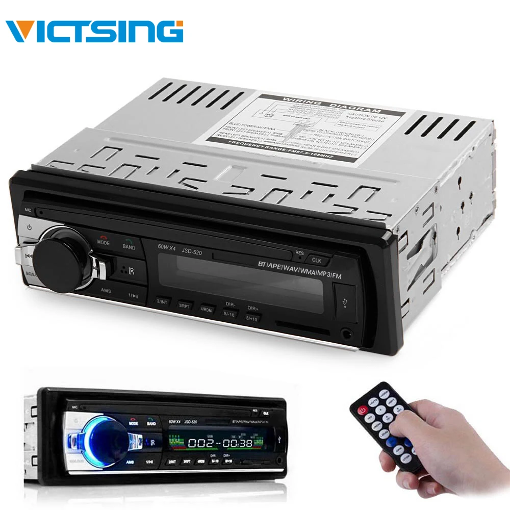 VicTsing Автомобильный MP3 плеер радиоприемник Комплект DC 12 В Bluetooth V2.0 радио FM приемник