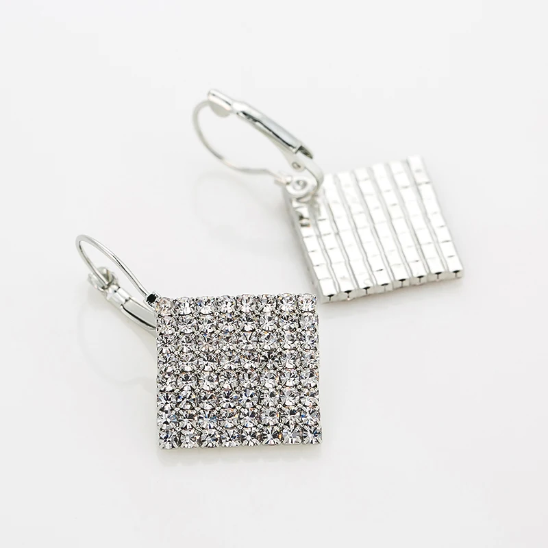 Квадратные серьги-гвоздики YFJEWE с золотым/серебряным покрытием микро-инкрустация