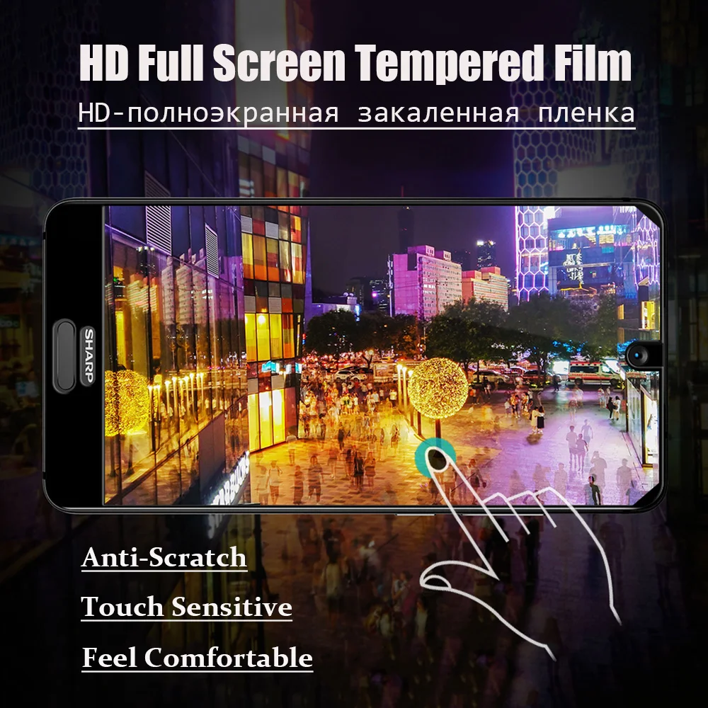 JONSNOW Full Coverage Glass For Sharp Aquos S2 Tempered Glass for Aquos C10 9H Explosion-proof Screen Protector Protective Film